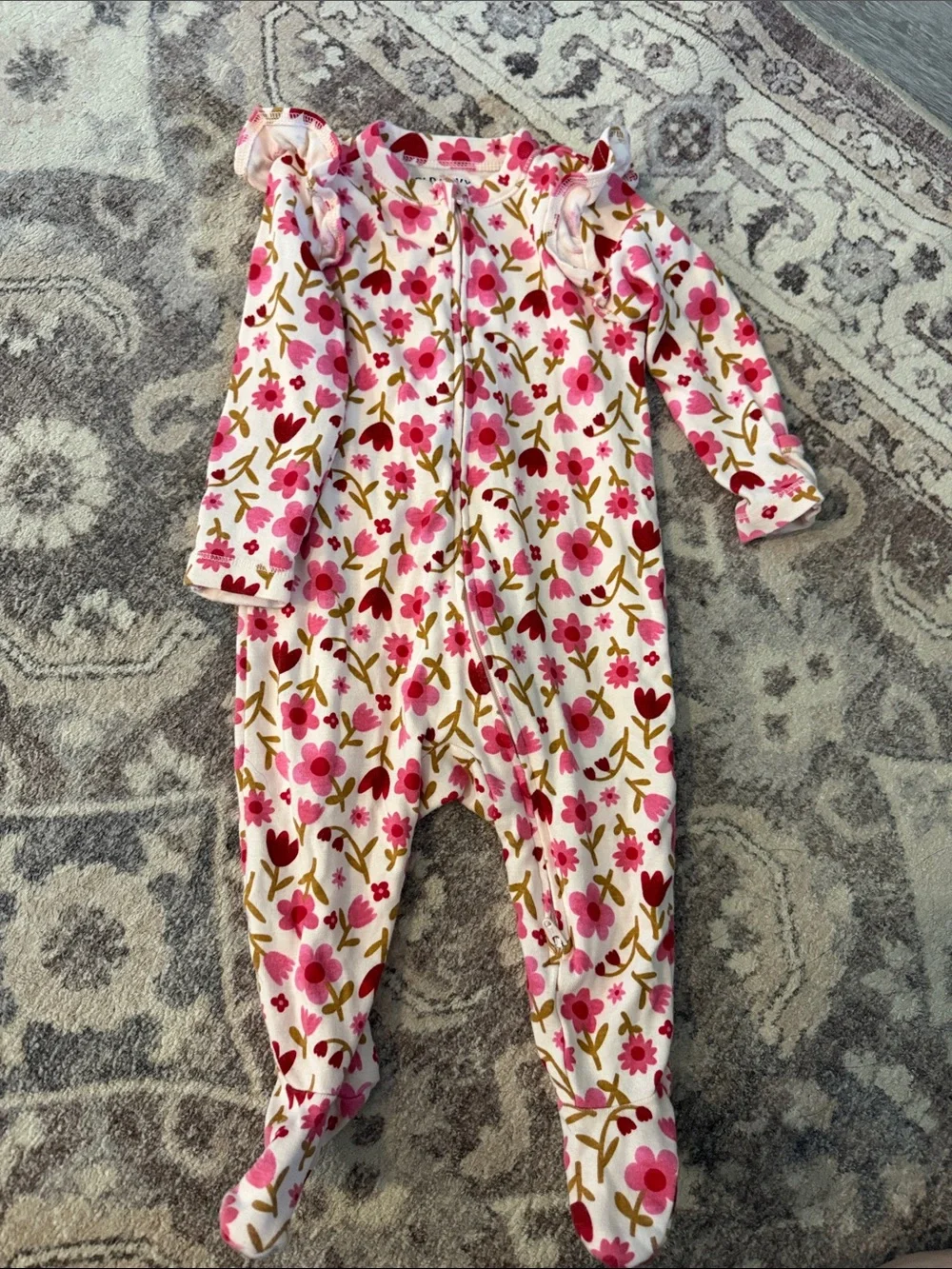 Old Navy Pink Floral Footed Pajamas
